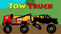 Tow Truck, Dump Truck and School Bus Counting For Kids