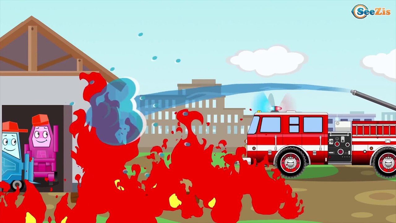 New Learn Vehicles & Colors RED Fire Truck Tow Truck Dump Truck and More Cars & Truck Cartoon