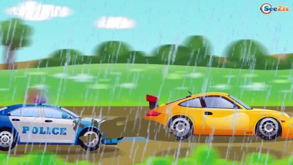 La Voiture de police Bleu et ses amis pour petits - Dessin animé français - Voitures Pour Enfants
