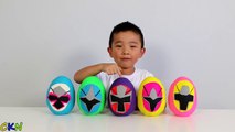 Power Rangers Ninja Steel Play-Doh Surprise Eggs Opening Morphing Fun With Ckn Toys-s