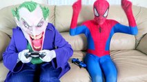 Spiderman vs Joker vs Minion! w_ Batman, Pink Spidergirl Crazy Gymnastics - Fun Superheroes  -)-2m