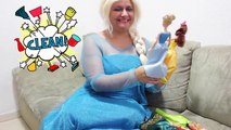 Elsa Frozen vs Joker Slave Prank w/ Cinderella, Frozen Anna, Merida, Beauty Disney Princes