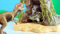 TOY DINOSAUR FIGURES Saichania vs Giganotosaurus Dinosaurs Fight Schleich 2-pack Toy Review-oXpSHu2Z