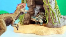 TOY DINOSAUR FIGURES Saichania vs Giganotosaurus Dinosaurs Fight Schleich 2-pack Toy Review-oX