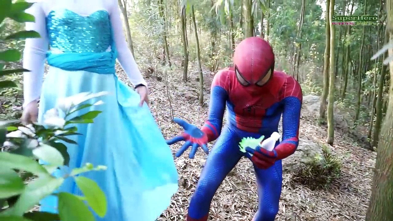 Spiderman Vs Elsa Frozen Going to Fishing Venom Captain American Fun Superheroes in Real l