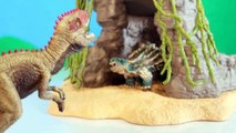 TOY DINOSAUR FIGURES Saichania vs Giganotosaurus Dinosaurs Fight Schleich 2-pack Toy Review-oXpSH
