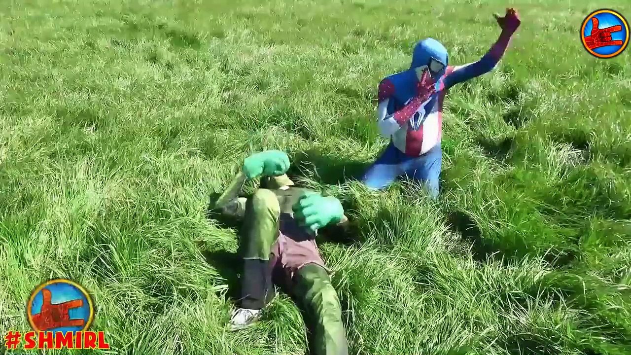 FREAKY Joker RUN OVER SpiderBaby Bumblebee Transformers Cars Toys! w/ Spiderman Venom Hulk