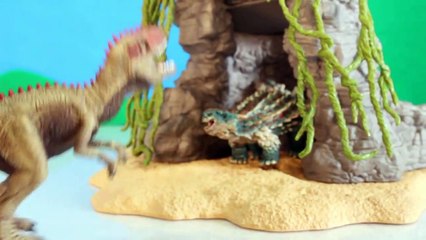 TOY DINOSAUR FIGURES Saichania vs Giganotosaurus Dinosaurs Fight Schleich 2-pack Toy Review-oXpSHu2Z