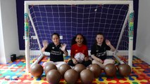 BASHING 10 Giant Surprise Chocolate Footballs - Football Challenges - Kinder Surprise Eggs Opening-GUIiuK7De
