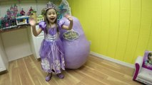 MEGA HUGE SOFIA THE FIRST EGG SURPRISE OPENING Disney Junior Singing Talking Doll Play-Doh Surprises-q