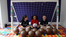 BASHING 10 Giant Surprise Chocolate Footballs - Football Challenges - Kinder Surprise Eggs Opening-GUIi