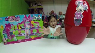 Big Egg Surprise Opening Minnie Mouse Eggs Surprises Toys Kinder Egg Doll House Disney Junior Video-bDC