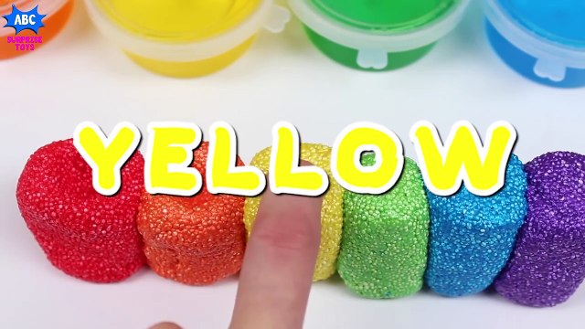 LEARN COLORS for Toddlers Rainbow Slime Play Foam Finger Family Rhymes for Children Clay Slime Jelly