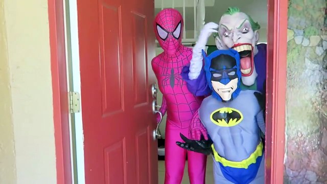 Joker vs Joker Girl! w_ Pink Spidergirl & Batman - Spiderman vs T Rex - Funny Superheroes -)-nrGKuGfs