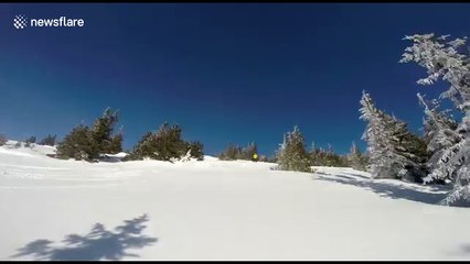 A comical skiing fail
