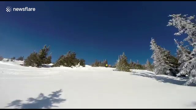 A comical skiing fail