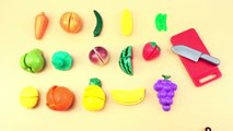 Learn Names of Fruits and Vegetables with toy velcro cutting food & Masha and the Bear