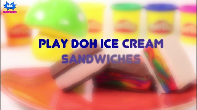 Play Doh Rainbow Ice Cream Sandwich Surprise Toys with Disney Frozen Minions Surprises for Kids