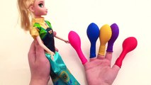Baby Anna Frozen for Learning Colors with Finger Family Nursery Rhymes & Balloons for Chil