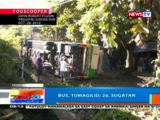 NTG: Bus, tumagilid; 26, sugatan (Ilocos Sur)