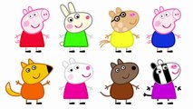 Learn Colors And Numbers 1-6 With Peppa Pig And Friends Coloring Pages For Kids
