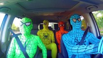 New Spidermans Suits! White, Yellow Pink & Blue Spiderman Superhero in Real Life - Parody