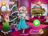 Frozen Sisters Elsa and Anna Christmas Room Prep Decoration Tree Dress Up Game Online