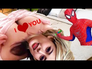 Frozen Elsa & Anna Draw Heart On Body! w- Spiderman Joker Maleficent Baby Gum Spidergirl Superhero