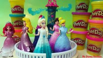 Play Doh Sparkle Disney Princess Dresses Ariel Elsa Magiclip Dolls * Learn Colors * Rainbo