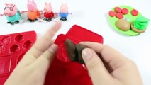 Peppa pig toys Hamburger! - Play doh Stop Motion french fries colorful playdoh clay
