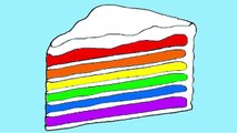 Learn Colors with Rainbow Cake Popsicle Ice Cream Coloring Pages (15) Educational Video fo