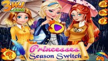 Disney Princesses Elsa Anna Ariel Rapunzel and Snow White Season Switch Dress Up Game