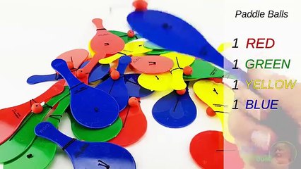 Learn Colours with Smiley Face Paddle and Ball! Fun Learning Contest!