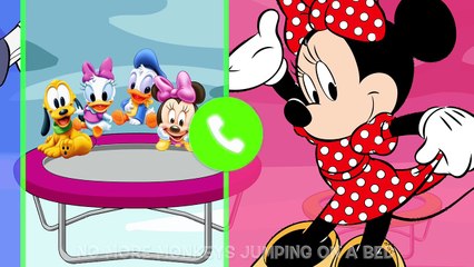 Five Little Baby Mickey Mouse Friends Splat and Crash Jumping on the Bed