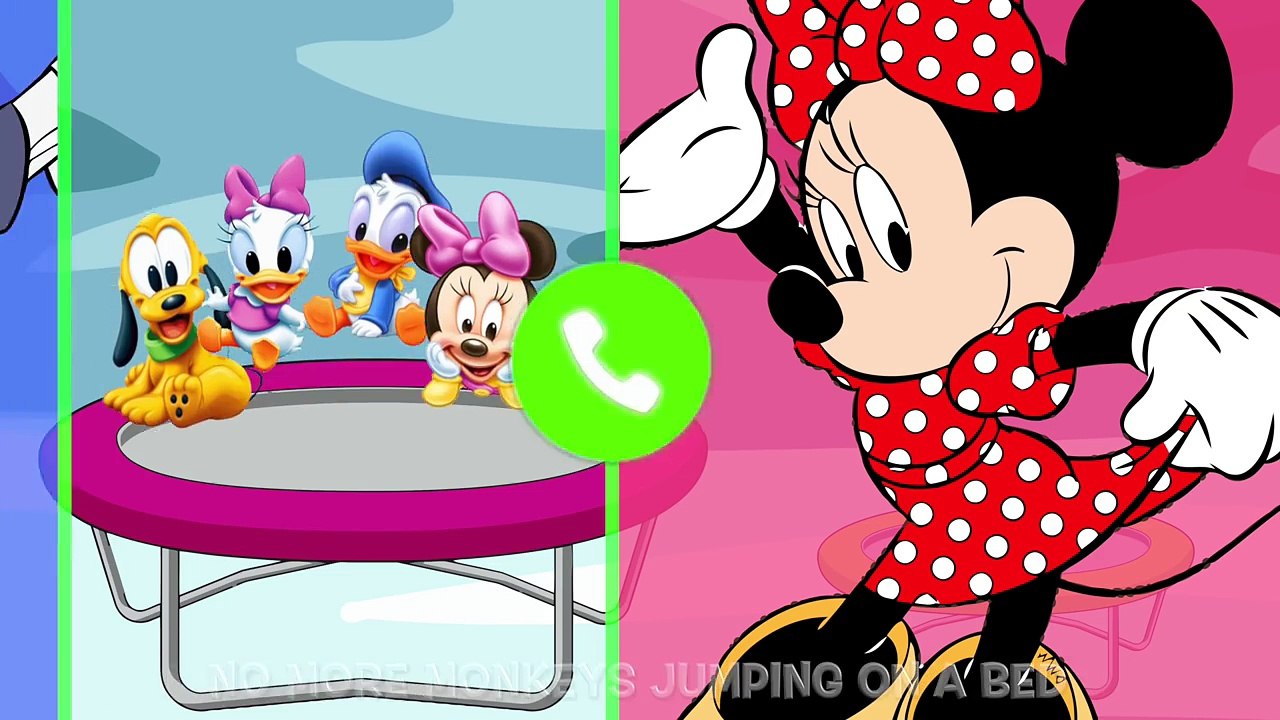Five Little Baby Mickey Mouse Friends Splat and Crash Jumping on the Bed