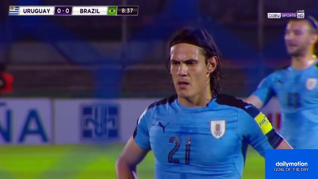Edinson Cavani - HD Goal Uruguay 1-0 Brasil