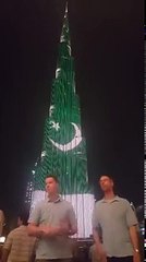 Dubai's Burj Khalifa lights up in Pakistan national flag col