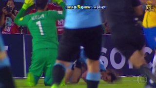 Cavani goal after Marcelo 's big mistake - Uruguay vs. Brazil