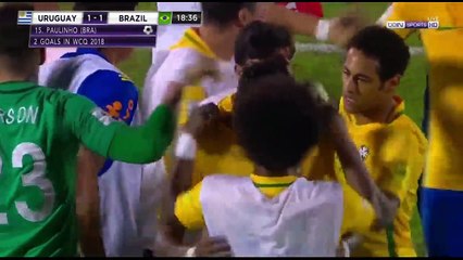 Paulinho Goal HD - Uruguay 1 - 1 Brazil 23.03.2017