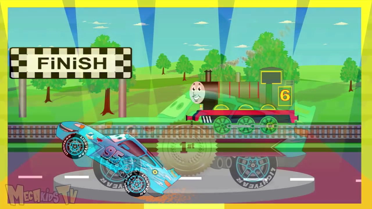 Disney Dinoco Car Vs Blue Train - Cars For Children - Kids Cartoon