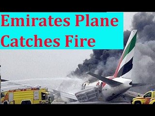 Emirates plane catches fire at Dubai Airport (Watch video) - Oneindia Tamil