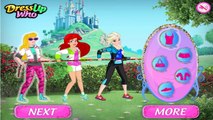 Disney Princess Elsa Ariel and Aurora Vs Maleficent Cruella and Ursula Tug Of War Dress Up