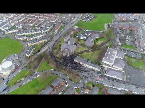 Martin McGuinness Funeral Seen from the Air as Mourners Gather