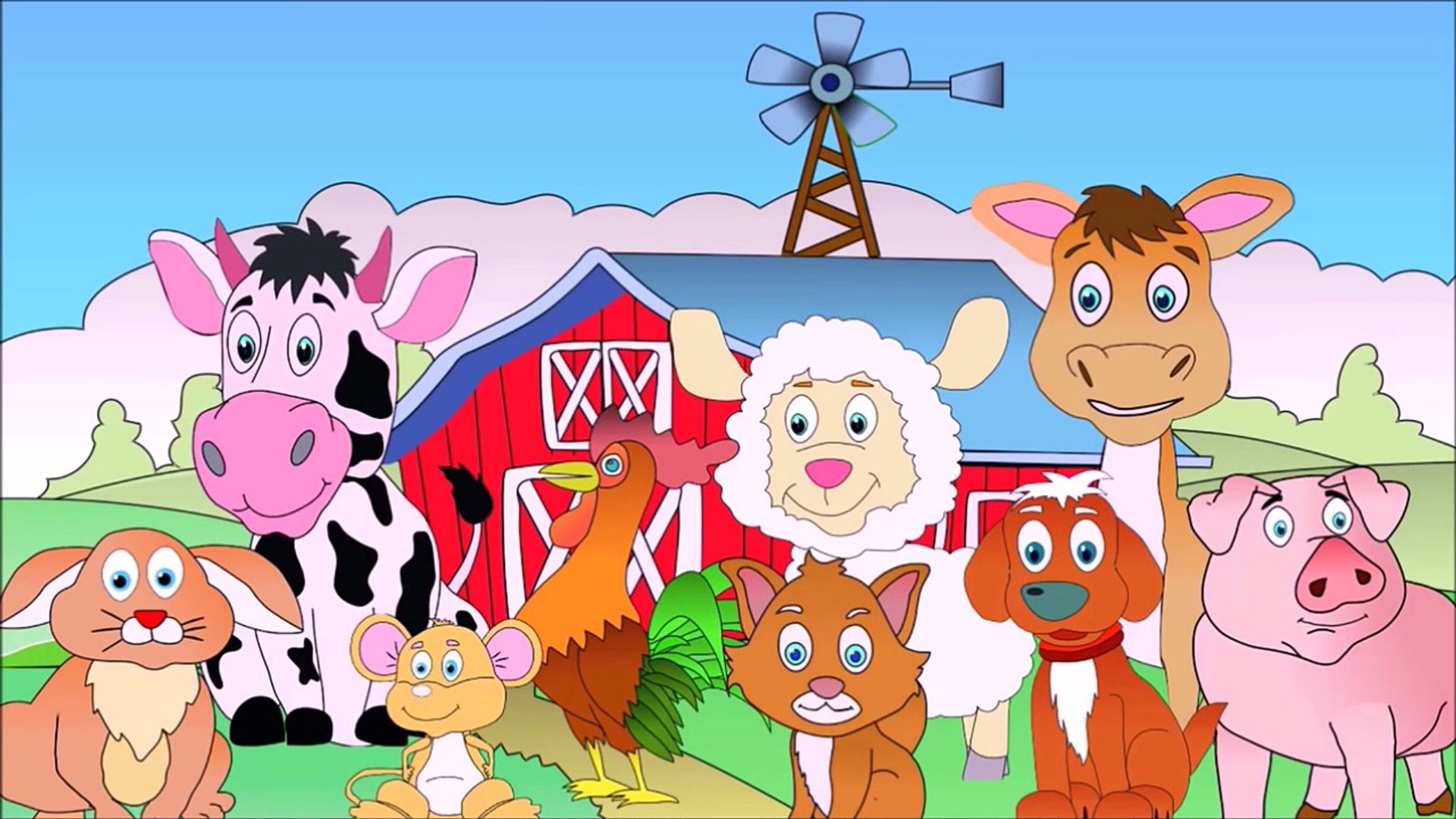Развивающие видео для детей 4 лет. Ферма cartoon. Животные видео для малышей развивающий.