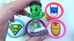 Learn Colors with Superheroes Play Doh Surprise Cups - Spiderman, Superman, Batman, Hulk,