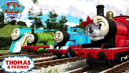PAW PATROL Transforms into THOMAS AND FRIENDS James Percy - Coloring videos & Nursery song