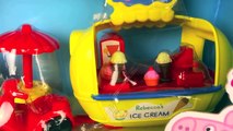 Peppa Pig ❤ Ice Cream Van Miss Rabbit Balloon Ride Thema Park Juguetes Peppa Tiovivo Helad