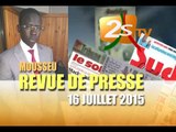 Revue de Presse du 16 JUILLET 2015