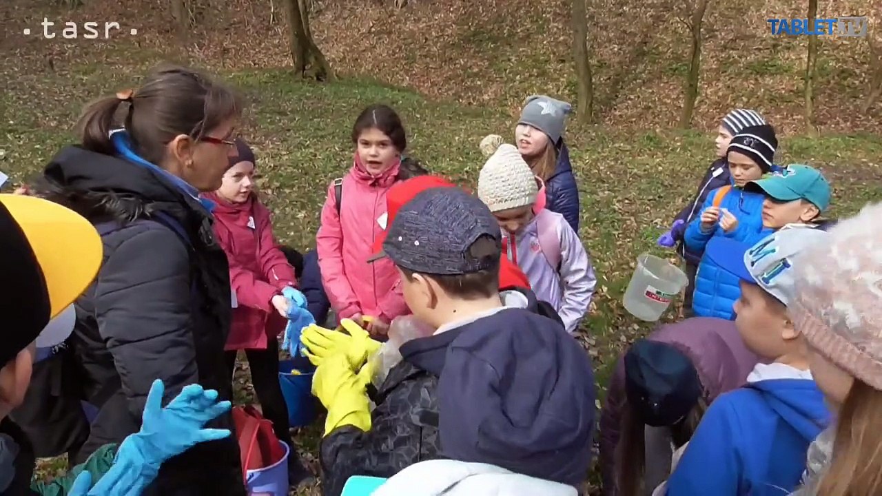 Deti pomáhajú ropuchám na Železnej studničke pri jarnej migrácii
