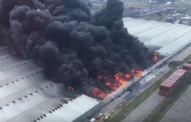 Huge Fire Rips Through Container Depot in Durban